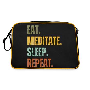 EAT MEDITATE SLEEP REPEAT - Retro Bag - black/gold - Back