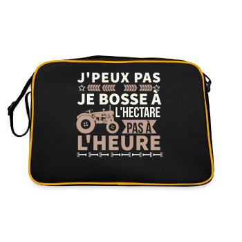 Agriculteur je bosse à l hectare pas à l heure - Sac Retro - noir/or - Dos