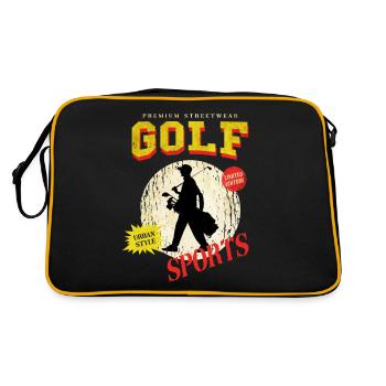 Golf Golf Golfer Sport Hobby Club Vintage - Retro Bag - black/gold - Back