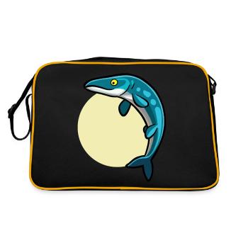 Cute Tylosaurus, Dino, Dinosaur - Retro Bag - black/gold - Back