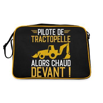 Baggerfahrer-Zitat - Retro Tasche - Schwarz/Gold - Hinten