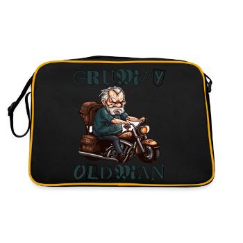 GRUMPY OLD MAN - Retro Bag - black/gold - Back