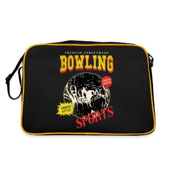 Bowling Bowling Bowling Ball Quilles Joueurs de bowling - Sac Retro - noir/or - Dos