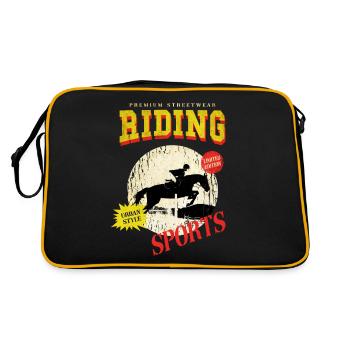 Equitation Cavalier Jumping Sport Vintage Rétro - Sac Retro - noir/or - Dos