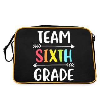 Team Sixth Grade Funny 6th Back To School Teacher - Retro Bag - black/gold - Back