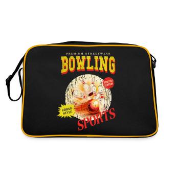 Bowling Bowling Bowling Ball Quilles Joueurs de bowling - Sac Retro - noir/or - Dos