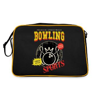 Bowling Bowling Bowling Ball Quilles Joueurs de bowling - Sac Retro - noir/or - Dos