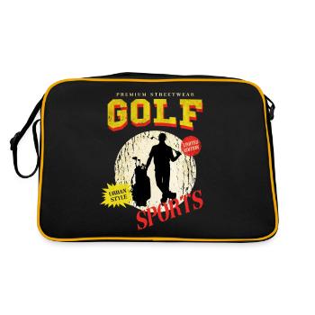 Golf Golf Golfer Sport Hobby Club Vintage - Retro Bag - black/gold - Back