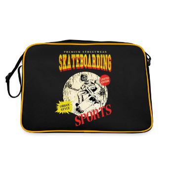 Skateboarding Skate Skater Skateboard Sk8 Skeleton - Retro Bag - black/gold - Back