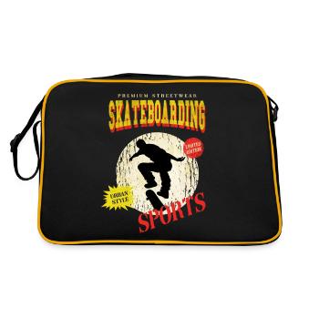 Skateboarding Skate Skater Skateboard Sk8 Vintage - Retro Tasche - Schwarz/Gold - Hinten