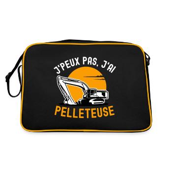 Humour pelleteuse construction chantier - Sac Retro - noir/or - Dos