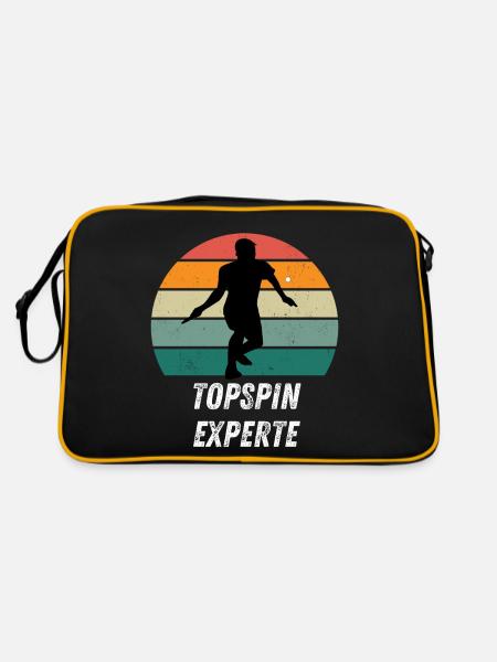 Topspinexperte - Retro Tasche - Schwarz/Gold