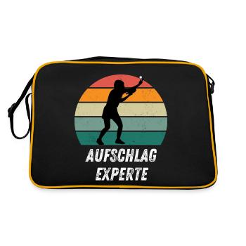 Tischtennisspieler - Retro Tasche - Schwarz/Gold - Hinten