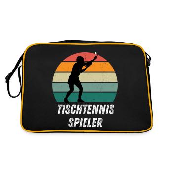 Tischtennisspieler - Retro Tasche - Schwarz/Gold - Hinten
