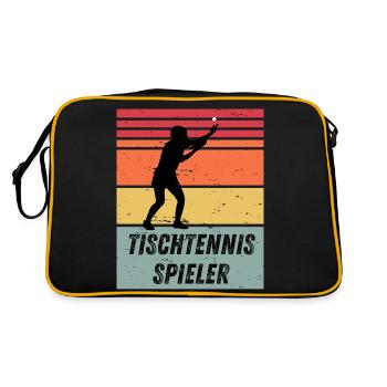 Tischtennisspieler - Retro Tasche - Schwarz/Gold - Hinten