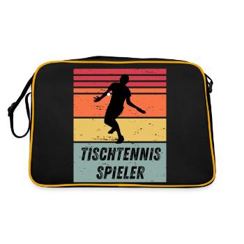 Tischtennisspieler - Retro Tasche - Schwarz/Gold - Hinten