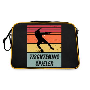 Tischtennisspieler - Retro Tasche - Schwarz/Gold - Hinten