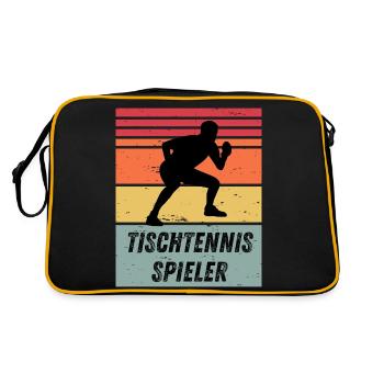 Tischtennisspieler - Retro Tasche - Schwarz/Gold - Hinten
