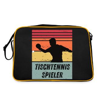Tischtennisspieler - Retro Tasche - Schwarz/Gold - Hinten