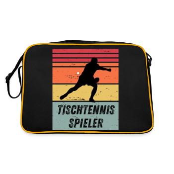 Tischtennisspieler - Retro Tasche - Schwarz/Gold - Hinten