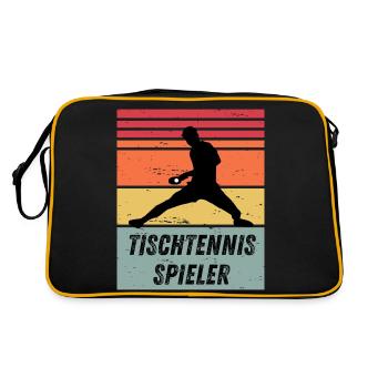 Tischtennisspieler - Retro Tasche - Schwarz/Gold - Hinten