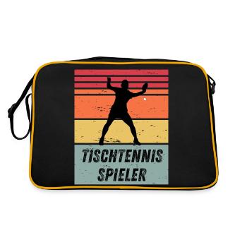 Tischtennisspieler - Retro Tasche - Schwarz/Gold - Hinten