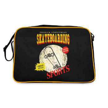 Skateboarding Skate Skater Skateboard Sk8 Vintage - Retro Tasche - Schwarz/Gold - Hinten