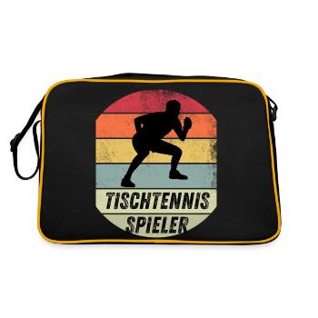 Tischtennisspieler - Retro Tasche - Schwarz/Gold - Hinten