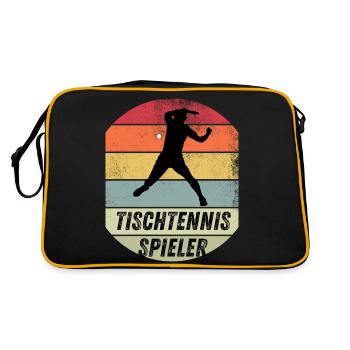 Tischtennisspieler - Retro Tasche - Schwarz/Gold - Hinten