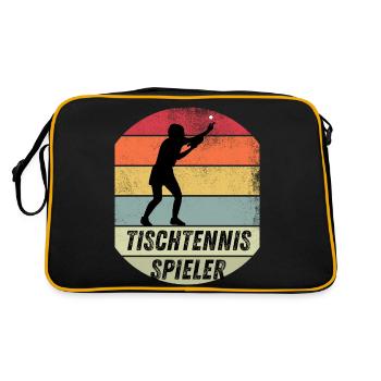 Tischtennisspieler - Retro Tasche - Schwarz/Gold - Hinten