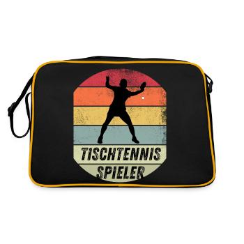 Tischtennisspieler - Retro Tasche - Schwarz/Gold - Hinten