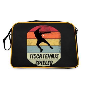 Tischtennisspieler - Retro Tasche - Schwarz/Gold - Hinten