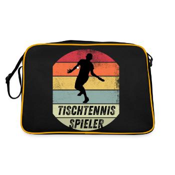 Tischtennisspieler - Retro Tasche - Schwarz/Gold - Hinten