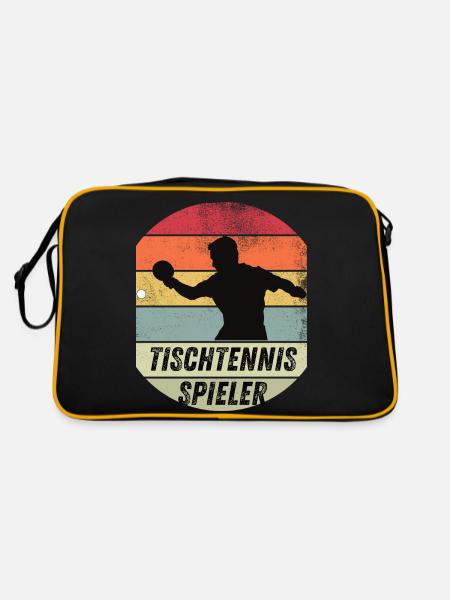Tischtennisspieler - Retro Tasche - Schwarz/Gold