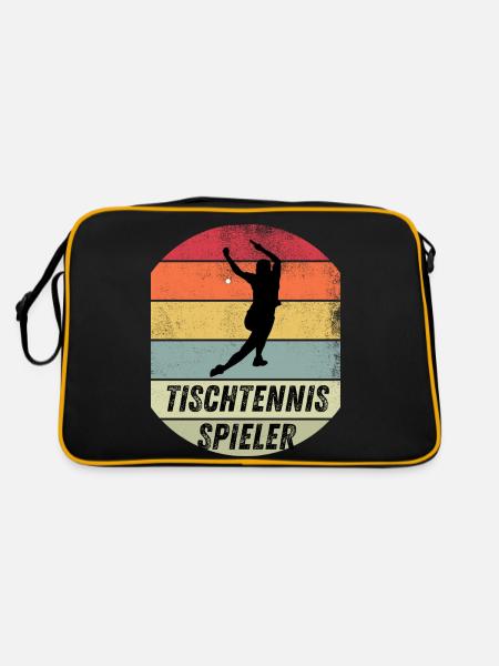 Tischtennisspieler - Retro Tasche - Schwarz/Gold