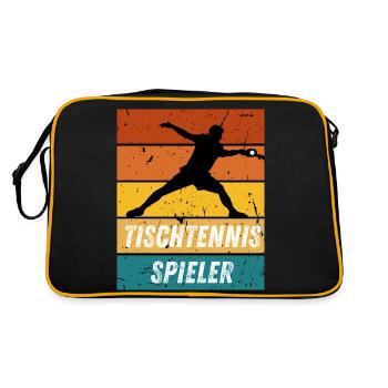 Tischtennisspieler - Retro Tasche - Schwarz/Gold - Hinten