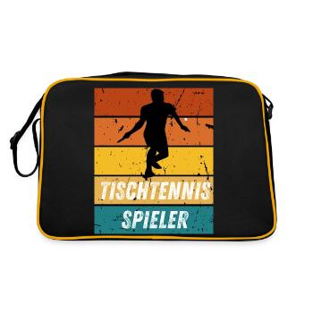 Tischtennisspieler - Retro Tasche - Schwarz/Gold - Hinten