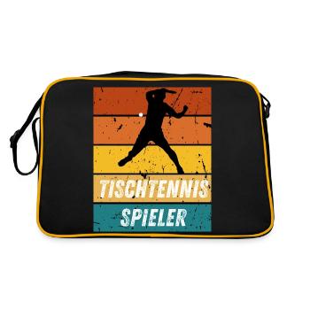 Tischtennisspieler - Retro Tasche - Schwarz/Gold - Hinten