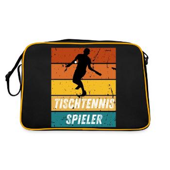 Tischtennisspieler - Retro Tasche - Schwarz/Gold - Hinten