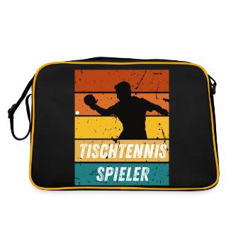 Tischtennisspieler - Retro Tasche - Schwarz/Gold - Hinten