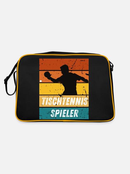 Tischtennisspieler - Retro Tasche - Schwarz/Gold