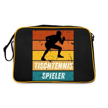 Tischtennisspieler - Retro Tasche - Schwarz/Gold - Hinten