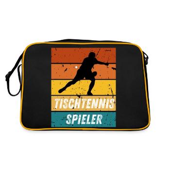 Tischtennisspieler - Retro Tasche - Schwarz/Gold - Hinten