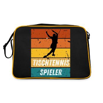 Tischtennisspieler - Retro Tasche - Schwarz/Gold - Hinten