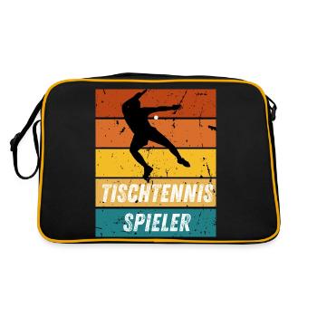 Tischtennisspieler - Retro Tasche - Schwarz/Gold - Hinten
