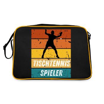Tischtennisspieler - Retro Tasche - Schwarz/Gold - Hinten