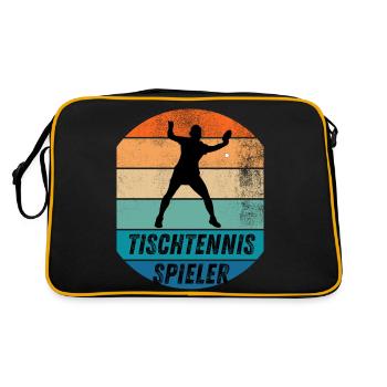 Tischtennisspieler - Retro Tasche - Schwarz/Gold - Hinten
