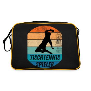 Tischtennisspieler - Retro Tasche - Schwarz/Gold - Hinten