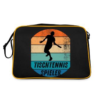 Tischtennisspieler - Retro Tasche - Schwarz/Gold - Hinten