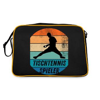 Tischtennisspieler - Retro Tasche - Schwarz/Gold - Hinten